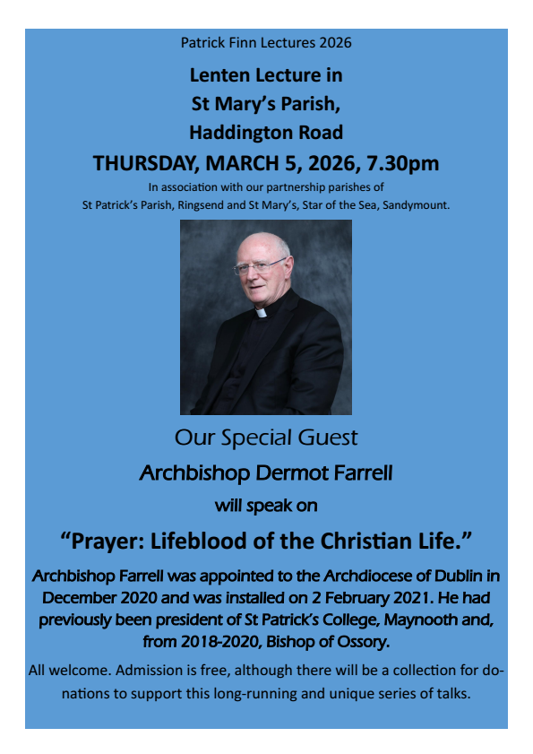 Patrick Finn Lecture Series 2026 - Archbishop Dermot Farrell Lecture